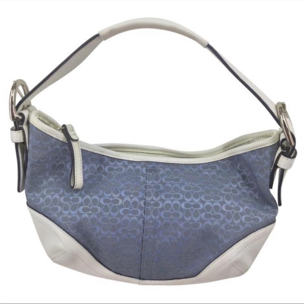 Coach Blue Hobo Jacquard Signature Y2K Mini Bag